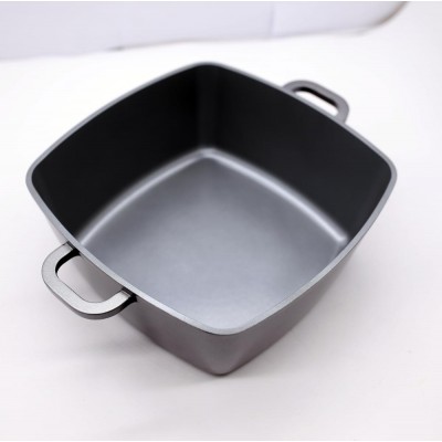 Square non stick ceramic cookware, ceramic casseroles die cast aluminium pot