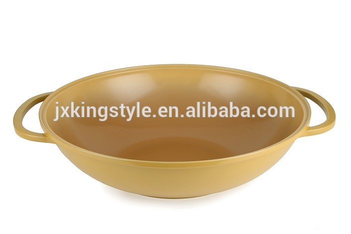 Easy for Cooking Restaurant Non-stick Coating Aluminium Alloy Double Ear Wok